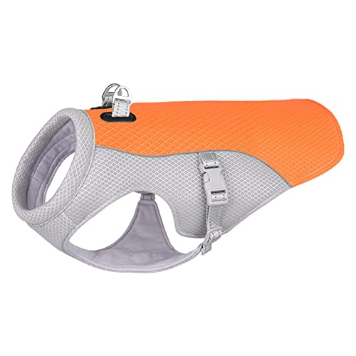 Hundekühlweste - Verdunstungskühlmantel, atmungsaktive Hundekühljacke aus Polyester for Sommerwanderungen und Camping im Freien Orange 2XL/425 (Color : Orange, Size : 2XL) von RAHYMA