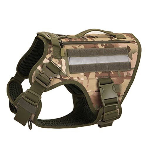 Taktische Hund Harness - Haustier Deutsch Shepherd Pet Ausbildung Weste Hund Gurt und Leine Set for Kleine Medium Large Hunde Camouflage M/347 (Color : Camouflage, Size : L) von RAHYMA