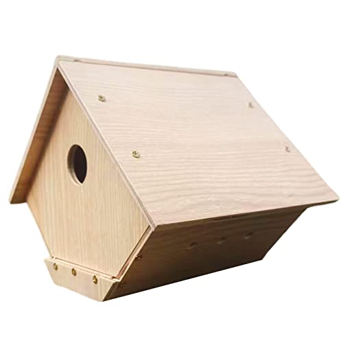 Vogelhaus for den Außenbereich, Kolibrihaus for Aufhängen im Freien, selbst bemalbares Vogelhaus, Kolibri-Nest aus Holz for Hinterhof/Innenhof/Terrassendekoration, Holzfarbe/235 von RAHYMA