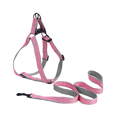 Welpengeschirr Verstellbare Schnallen verhindern Bruchfreies Zugwerkzeug Hundegeschirr Leine Seil Set Heimtierbedarf - Blau XL/507 (Color : Pink, Size : L) von RAHYMA