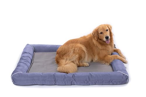 RAIKOU Hundebett Hundesofa Katzenbett Tierbette Bezug abnehmbar und waschbar Boden wasserabweisend Abti Rutsch (120 * 90cm, Lila) von RAIKOU