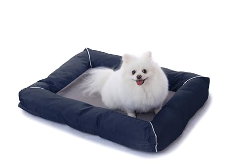 RAIKOU Hundebett Hundesofa Katzenbett Tierbette Bezug abnehmbar und waschbar Boden wasserabweisend Abti Rutsch (80 * 60cm, Navy) von RAIKOU