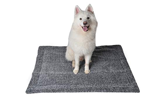 RAIKOU Hundedecke Katzendecke Haustier-Decke mit Plüsch Kissen Fleece-Decke/Tier Schlafdeck Hundebett Haustierbett, waschbar und rutschfest（Grau Melange,60x40cm von RAIKOU