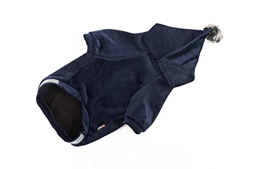 RAIKOU Hundemantel Hund Hoodies Kleidung Coat Pullover Hund Recovery Suit Haustierkleidung Schutz Hundewarmweste mit Reflexstreifen(XS,Nachtblau) von RAIKOU