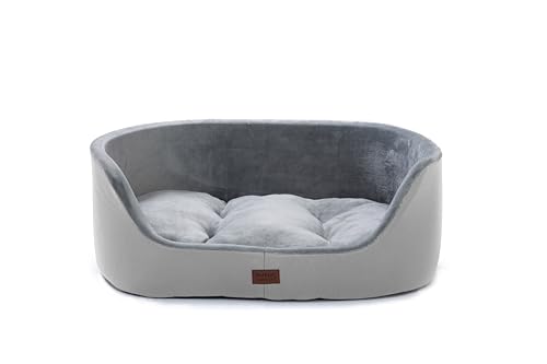 RAIKOU Mittelgroße Hundebett, Rund Hundekorb Weich Bequem rutschfest Hundesofa, rutschfestes und kratzfestes Hundesofa,Haustierbett für Kleine Mittelgroß Hunde und Katzen.(Blau,75 * 54 * 27cm) von RAIKOU