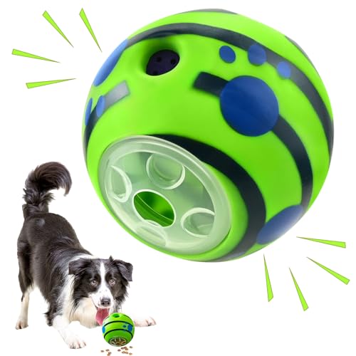 RAINPOP Interaktiver Kicherball für Hunde kann füttern, quietschendes Hundespielzeug zur Angstlinderung, Kicherball Hundespielzeug für kleine und mittelgroße Hunde, Gummi-Kauspielzeug, hält Ihren Hund von RAINPOP