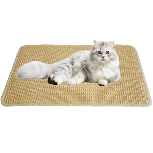 Ram® Sisal Kratzmatte für Katzen, 60 cm x 50 cm, rutschfeste Kratzmatte von RAM ONLINE