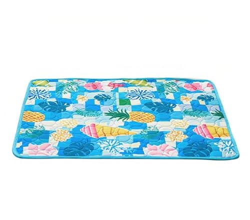 RANJIMA Kühlmatte für Hunde Groß, Selbstkühlend Hundematte 100 * 70cm Kühldecke für Hunde, Ungiftig Waschbar Hund Kühlkissen Hundekühlmatte XL für Drinnen, Draußen und Auto, Blau-01 RANJIMA Kühlmatte für Hunde Groß, Selbstkühlend Hundematte 100 * 70cm Kühldecke für Hunde, Ungiftig Waschbar Hund Kühlkissen Hundekühlmatte XL für Drinnen, Draußen und Auto, Blau-01 von RANJIMA