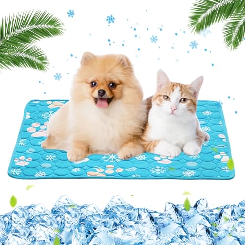 RANJIMA Kühlmatte für Hunde Groß, Selbstkühlend Hundematte 100 * 70cm Kühldecke für Hunde, Gel-Kühlkissen für Hundes und Katzen, drinnen und draußen und in Kisten im heißen Sommer von RANJIMA