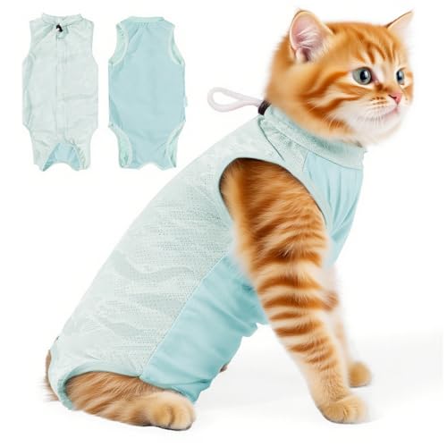 Katzenbody nach Operationen,Katzenbody Nach Op Anti-leckende,Katzen Erholungsanzug Atmungsaktiv für Bauchwunden,Katzen-Komfortkleidung gegen Lecken,E-Halsband Alternative für Katzens（L） von RANYAKE