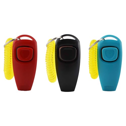 RANYAKE 3er-Pack Rückruf Hundepfeifen-Armband,Hochfrequenz Klicker Hundeklicker Set,Hund-Klicker,2 in 1 Haustier-Trainingsgerät,Hunde- und Katzentrainer mit Handschlaufe RANYAKE 3er-Pack Rückruf Hundepfeifen-Armband,Hochfrequenz Klicker Hundeklicker Set,Hund-Klicker,2 in 1 Haustier-Trainingsgerät,Hunde- und Katzentrainer mit Handschlaufe von RANYAKE