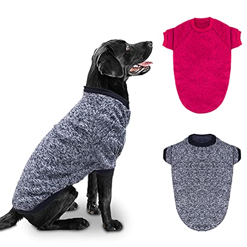 RANYPET 2 Packungen Große Hundepullover für Winter Hund Klassische Strickwaren Pullover Weiche Verdickung Warme Hundekleidung für Mittlere Große Hunde 3XL von RANYPET
