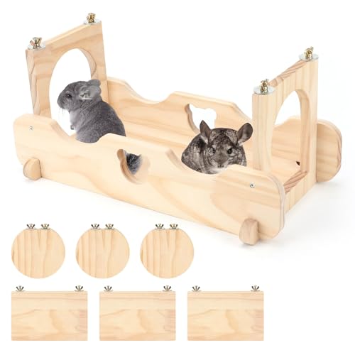 RANYPET Große Chinchilla-Holz-Hängebrücke, kleine Tiere, Holzbrücke und Plattform, Chinchilla-Spring- und Stehspielzeug, Käfig stabiler Holzlebensraum für Papageien, Eichhörnchen, Hamster RANYPET Große Chinchilla-Holz-Hängebrücke, kleine Tiere, Holzbrücke und Plattform, Chinchilla-Spring- und Stehspielzeug, Käfig stabiler Holzlebensraum für Papageien, Eichhörnchen, Hamster von RANYPET
