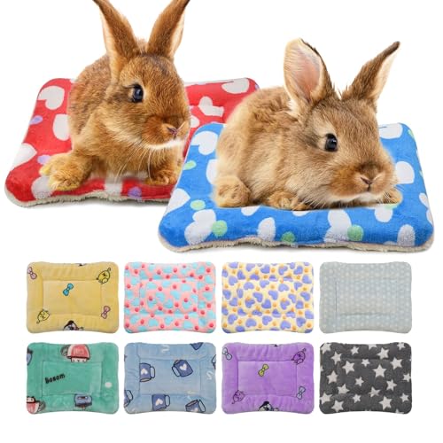 RANYPET Kleintierbett für Kaninchen, Winter, warme Fleece-Schlafunterlage für Eichhörnchen, Igel, Hasen, Chinchilla und andere Kleintiere, zufällige Farbe, 51 x 32 cm, 2 Stück von RANYPET