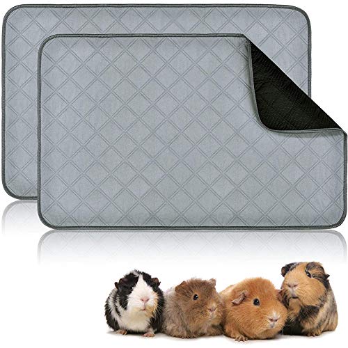 RANYPET PIPI Pads für Meerschweinchen Käfig Einlagen 2 Pack Waschbare Meerschweinchen-PIPI Pads wasserdichte Anti-Rutsch-Meerschweinchen-Bettwäsche Super Absorbierendes Pee-Pad für Kleintiere von RANYPET