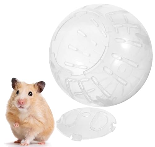 1 Stück weiß-transparenter Kunststoff Silent Hamster Ball, Gymnastikball für Kleintiere, Spinner Hamster Laufen für Zuckergleiter kleine Mäuse Rennmäuse Hamster (Durchmesser 10 cm) von RANYUNSYZ