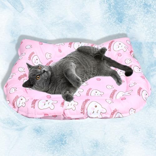 Gel-Kühlmatte für Haustiere, kratzfeste Hundekühlmatte Bett, wasserdicht, doppelseitig, sofortiges Kühlkissen für Hunde und Katzen, Sommerzubehör für Haustiere, Wärmeentlastung (Rosa, M) von RAOPLA