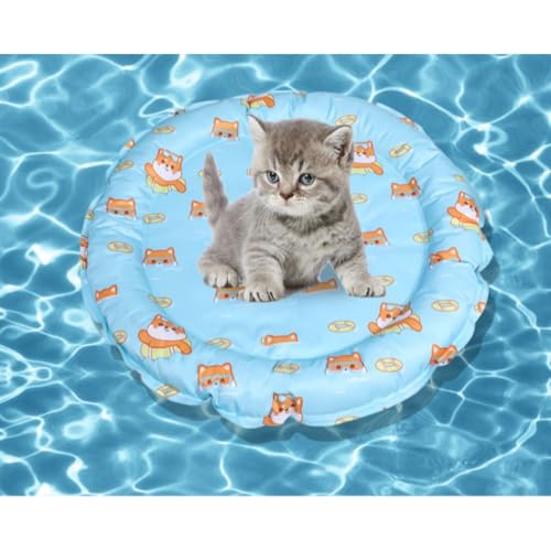 Runde Gel-Kühlmatte für Haustiere, kratzfeste Hundekühlmatte Bett, wasserdicht, doppelseitig, sofortiges Kühlkissen für Hunde und Katzen, Sommerzubehör für Haustiere, Wärmeentlastung (Blau, M) Runde Gel-Kühlmatte für Haustiere, kratzfeste Hundekühlmatte Bett, wasserdicht, doppelseitig, sofortiges Kühlkissen für Hunde und Katzen, Sommerzubehör für Haustiere, Wärmeentlastung (Blau, M) von RAOPLA