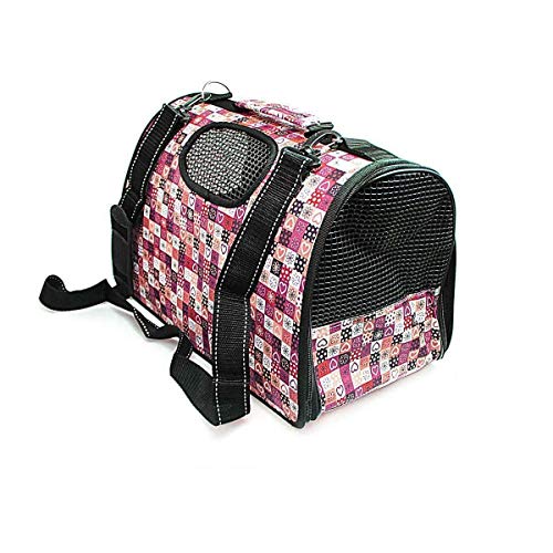 RARA® Tragbare Transporttasche für Haustiere, Reisehandtasche aus atmungsaktivem Netzstoff, faltbare Transporttasche für Hunde, Katzen und Kleintiere mit Schultergurt (Pink) von RARA