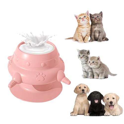 Welpen Futterspender Für Mehrere Welpen Mit 4 Nippel Milchfutterstation,Aufzuchthilfe Hund Katze Stillstation Für Baby Neugeborene Haustier Fütterung (Pink, 1PCS) von RARIHUOZY