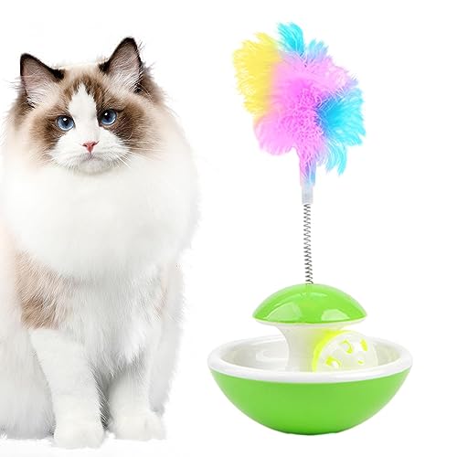 RASOLI Interaktiver Katzenspielzeugball | Interaktives Spielzeug für gelangweilte Katzen mit Gleisglocke - Katzenzubehör für den Innenbereich für Wohnzimmer, Katzenhaus, Tierheim, Tierhandlung von RASOLI