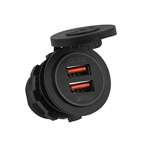 Dual QC3.0 USB-Ladebuchse, Aluminium, Wasserdicht, Dual-USB-Autoladegerät, Netzteil für Marine, Boot, Motorrad, LKW, Auto Dual QC3.0 USB-Ladebuchse, Aluminium, Wasserdicht, Dual-USB-Autoladegerät, Netzteil für Marine, Boot, Motorrad, LKW, Auto von RASTKY