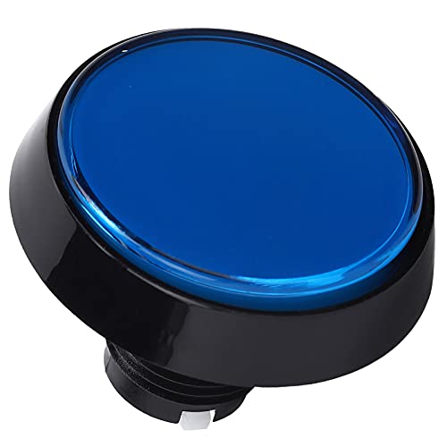 RASTKY LED -Druckknopf 60 Mm Großer Runder Flachknopf mit 3 Fußfuß für Kranmaschinen -Spielekonsole Spielkonsolenversorgungen (Blau + LED + Dreibeinigschalter) von RASTKY