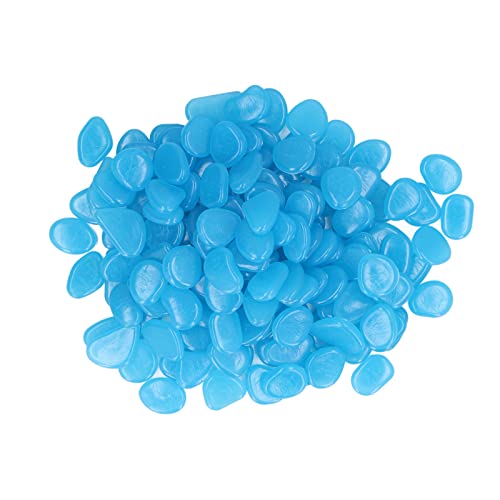 RASTKY Leuchtende fluoreszierende Kieselsteine, leuchtende Steine für Hof, Gehwege, Gartenwege, Harzmaterial für Heimdekoration und Nachtlichter, 100 Stück/200 Stück (dunkelblau) von RASTKY