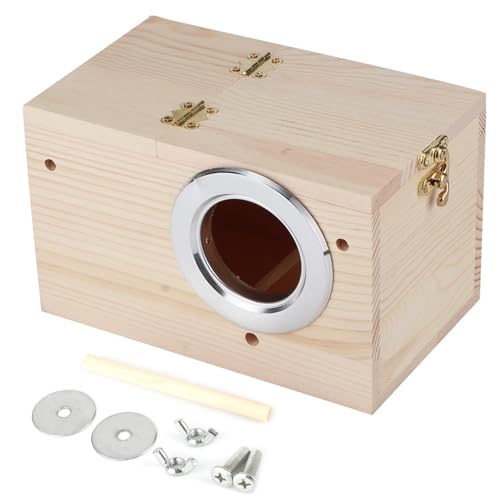 Reproduktionsbox aus Holz mit Unterstützung für einfache Beobachtung, geeignet für Papageien und kleine Vögel [12 x 12 x 19,5 cm] von RASTKY