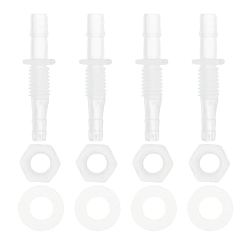 RATCHROLL 1 Satz Kunststoff-Schlauchstutzen 3/16" x 15/64" Schlauchstutzen Durch-Bulkhead Bulkhead Fitting Klar PP von RATCHROLL