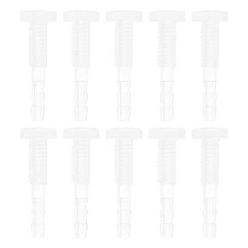 RATCHROLL 10 Stück Kunststoff-Schlauchstutzen 1/8" Schlauch-ID Stutzen M6 Gewinde Durch-Bulkhead Fittings Klar PP von RATCHROLL