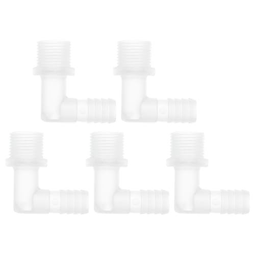 RATCHROLL 5 Stück Kunststoff-Schlauchstutzen 1/2" Schlauchstutzen G1/2 Männlich NPT Winkel Schlauchtülle Adapter Klar PP RATCHROLL 5 Stück Kunststoff-Schlauchstutzen 1/2" Schlauchstutzen G1/2 Männlich NPT Winkel Schlauchtülle Adapter Klar PP von RATCHROLL