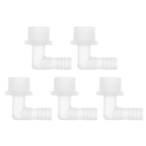 RATCHROLL 5 Stück Kunststoff-Schlauchstutzen 1/2" Schlauchstutzen G3/4 Männlich NPT Winkel Schlauchtülle Adapter Klar PP RATCHROLL 5 Stück Kunststoff-Schlauchstutzen 1/2" Schlauchstutzen G3/4 Männlich NPT Winkel Schlauchtülle Adapter Klar PP von RATCHROLL