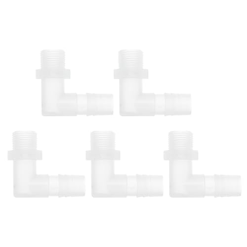 RATCHROLL 5 Stück Kunststoff-Schlauchstutzen 1/2" Schlauchstutzen G3/8 Männlich NPT Winkel Schlauchtülle Adapter Klar PP RATCHROLL 5 Stück Kunststoff-Schlauchstutzen 1/2" Schlauchstutzen G3/8 Männlich NPT Winkel Schlauchtülle Adapter Klar PP von RATCHROLL