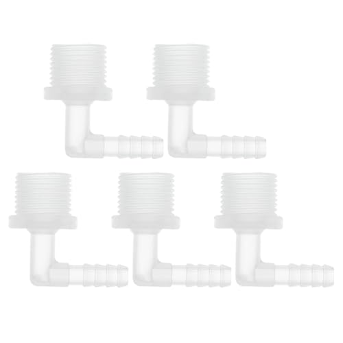 RATCHROLL 5 Stück Kunststoff-Schlauchstutzen 1/4" Schlauchstutzen G1/2 Männlich NPT Winkel Schlauchtülle Adapter Klar PP RATCHROLL 5 Stück Kunststoff-Schlauchstutzen 1/4" Schlauchstutzen G1/2 Männlich NPT Winkel Schlauchtülle Adapter Klar PP von RATCHROLL