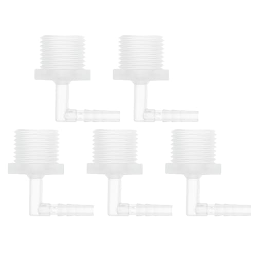 RATCHROLL 5 Stück Kunststoff-Schlauchstutzen 3/16" Schlauchstutzen G1/2 Männlich NPT Winkel Schlauchtülle Adapter Klar PP RATCHROLL 5 Stück Kunststoff-Schlauchstutzen 3/16" Schlauchstutzen G1/2 Männlich NPT Winkel Schlauchtülle Adapter Klar PP von RATCHROLL