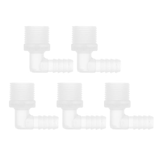 RATCHROLL 5 Stück Kunststoff-Schlauchstutzen 3/8" Schlauchstutzen G1/2 Männlich NPT Winkel Schlauchtülle Adapter Klar PP RATCHROLL 5 Stück Kunststoff-Schlauchstutzen 3/8" Schlauchstutzen G1/2 Männlich NPT Winkel Schlauchtülle Adapter Klar PP von RATCHROLL