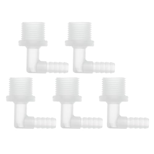 RATCHROLL 5 Stück Kunststoff-Schlauchstutzen 5/16" Schlauchstutzen G1/2 Männlich NPT Winkel Schlauchtülle Adapter Klar PP RATCHROLL 5 Stück Kunststoff-Schlauchstutzen 5/16" Schlauchstutzen G1/2 Männlich NPT Winkel Schlauchtülle Adapter Klar PP von RATCHROLL