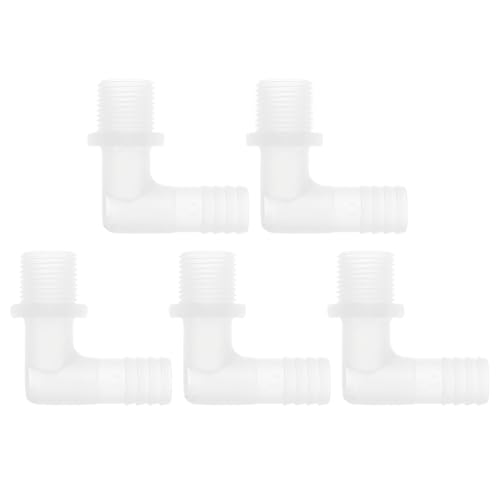 RATCHROLL 5 Stück Kunststoff-Schlauchstutzen 5/8" Schlauchstutzen G1/2 Männlich NPT Winkel Schlauchtülle Adapter Klar PP RATCHROLL 5 Stück Kunststoff-Schlauchstutzen 5/8" Schlauchstutzen G1/2 Männlich NPT Winkel Schlauchtülle Adapter Klar PP von RATCHROLL