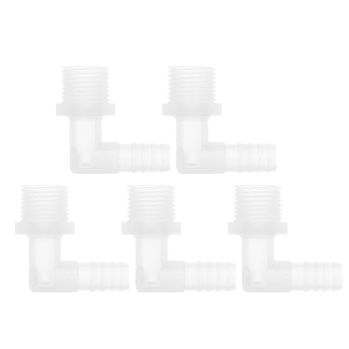 RATCHROLL 5 Stück Kunststoff-Schlauchstutzen 7/16" Schlauchstutzen G1/2 Männlich NPT Winkel Schlauchtülle Adapter Klar PP RATCHROLL 5 Stück Kunststoff-Schlauchstutzen 7/16" Schlauchstutzen G1/2 Männlich NPT Winkel Schlauchtülle Adapter Klar PP von RATCHROLL