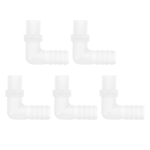 RATCHROLL 5 Stück Kunststoff-Schlauchstutzen 7/16" Schlauchstutzen G1/4 männlich NPT Winkelverbinder Klar PP RATCHROLL 5 Stück Kunststoff-Schlauchstutzen 7/16" Schlauchstutzen G1/4 männlich NPT Winkelverbinder Klar PP von RATCHROLL