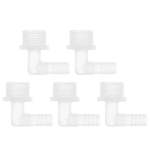 RATCHROLL 5 Stück Kunststoff-Schlauchstutzen 7/16" Schlauchstutzen G3/4 Männlich NPT Winkel Schlauchtülle Adapter Klar PP RATCHROLL 5 Stück Kunststoff-Schlauchstutzen 7/16" Schlauchstutzen G3/4 Männlich NPT Winkel Schlauchtülle Adapter Klar PP von RATCHROLL