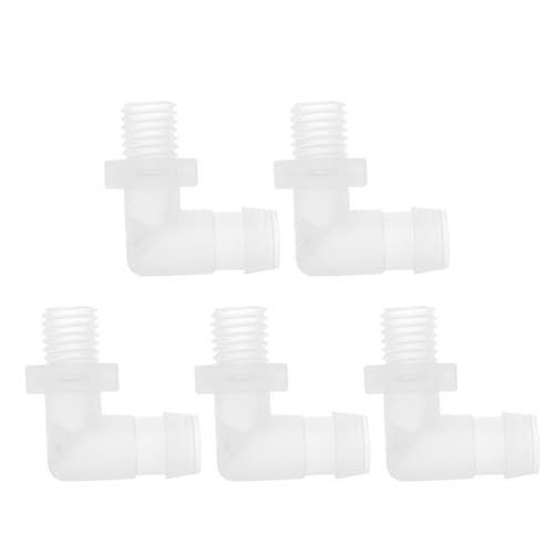 RATCHROLL 5 Stück Kunststoff-Schlauchstutzen 90° Winkel 15/32" Schlauchstutzen M12 männlich NPT Schlauchadapter Klar PP von RATCHROLL