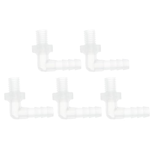 RATCHROLL 5 Stück Kunststoff-Schlauchstutzen 90° Winkel 15/64" Schlauchstutzen M8 männlich NPT Schlauchtülle Adapter Klar PP RATCHROLL 5 Stück Kunststoff-Schlauchstutzen 90° Winkel 15/64" Schlauchstutzen M8 männlich NPT Schlauchtülle Adapter Klar PP von RATCHROLL