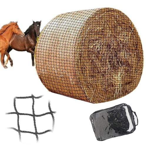 Heunetz Rundballen,Durchmesser 180 cm,Höhe 180 cm (6x6 FT)Verschleißfestes Heunetz für Pferde Rundballen Durchmesser,Maschenweite 4x4cm,Rundballennetz für Heuraufe geeignet,Heuballennetz engmaschig von RATSTONE