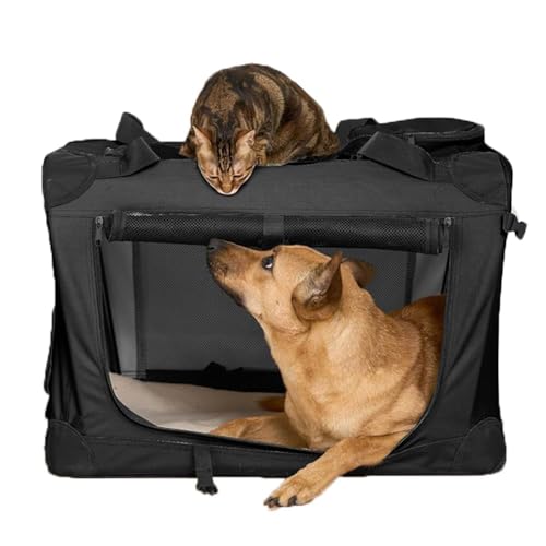 Hundetransportbox Faltbar,Faltbare Hundebox,105cm x 76cm x 76cm Hundebox Faltbar,Metallrahmen,Atmungsaktiv, Tragbar mit Tragegriff, Tasche,Geeignet für Alle Arten von Haustieren, z. B. Hunde Hundetransportbox Faltbar,Faltbare Hundebox,105cm x 76cm x 76cm Hundebox Faltbar,Metallrahmen,Atmungsaktiv, Tragbar mit Tragegriff, Tasche,Geeignet für Alle Arten von Haustieren, z. B. Hunde von RATSTONE