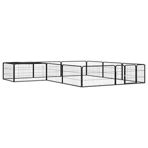 12 Panel Hunde-Laufgitter schwarz 100x50 cm pulverbeschichteter Stahl Artikelfarbe schwarz 12 Panel Hunde-Laufgitter schwarz 100x50 cm pulverbeschichteter Stahl Artikelfarbe schwarz von RAUGAJ