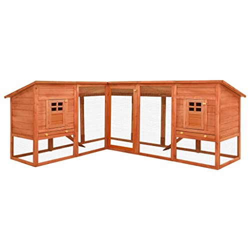 Home Furniture Outdoor Kaninchenstall mit Auslauf braun massiv Tannenholz von RAUGAJ