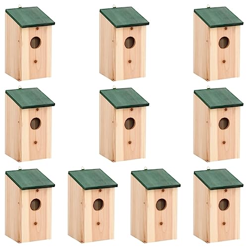 Home Hardware Businese Vogelhäuser 10 Stück Massivholz 12x12x22cm von RAUGAJ