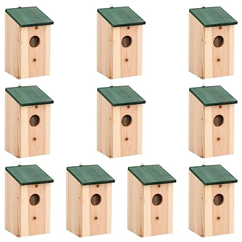 Home Hardware Businese Vogelhäuser 10 Stück Massivholz 12x12x22cm von RAUGAJ